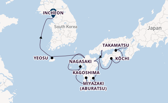 Japan vanaf Osaka, Japan met de Azamara Pursuit