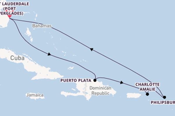 Caribbean from Fort Lauderdale (Port Everglades), Florida, USA with the Celebrity Ascent