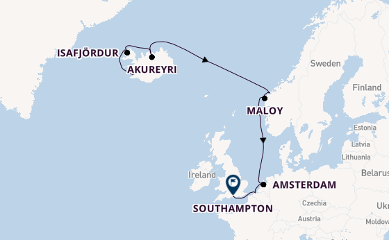 Arctic Ocean from Reykjavik, Iceland with the Norwegian Getaway