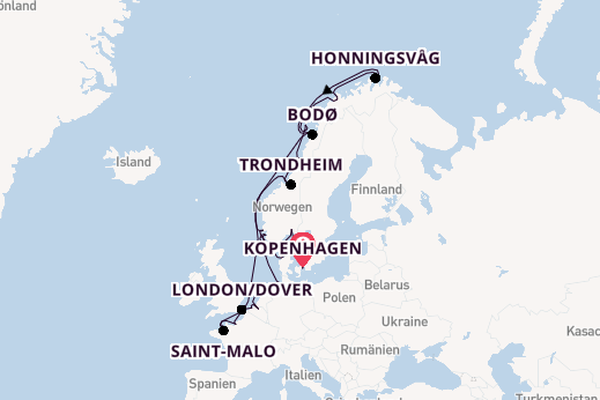 Norwegen ab Kopenhagen, Dänemark auf der Seabourn Quest