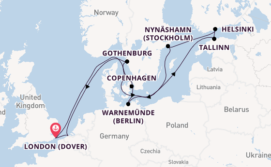 British Isles from London (Dover), England, United Kingdom with the Carnival Miracle