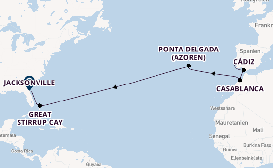 Transatlantik ab Lissabon, Portugal auf der Norwegian Dawn