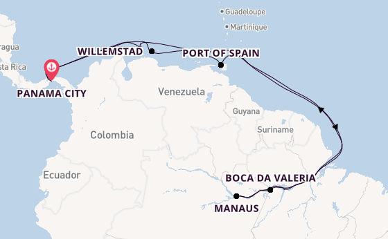 Southern Caribbean from Panama City, Panama with the Seven Seas Grandeur