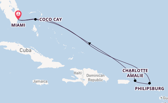 Caribbean from Miami, Florida, USA with the Hero of the Seas