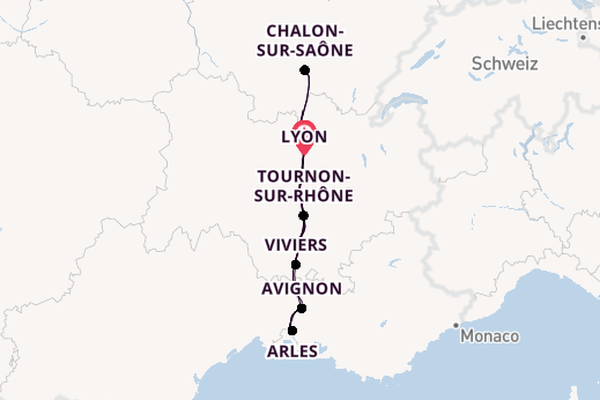 Rhône ab Lyon, Frankreich auf der Annabelle