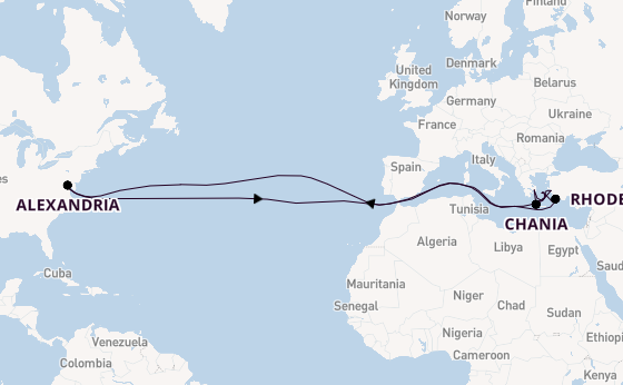 Transatlantic from Piraeus (Athens), Greece with the Scarlet Lady