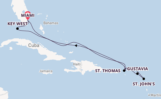 Caribbean vanaf Miami, Verenigde Staten met de Silver Nova
