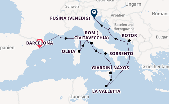 Westliches Mittelmeer ab Barcelona, Spanien auf der Seabourn Ovation