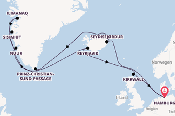 Entdecken Sie Prinz-Christian-Sund-Passage ab Hamburg