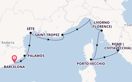 Western Mediterranean from Barcelona, Spain with the Allura