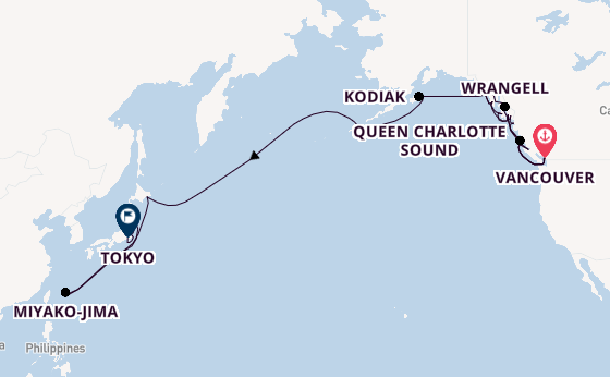 Transpacific from Vancouver, Canada with the Seabourn Encore