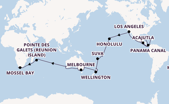 World Cruise from Fort Lauderdale (Port Everglades), Florida with the Coral Princess