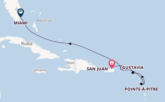 Karibik ab San Juan, Puerto Rico auf der EXPLORA II