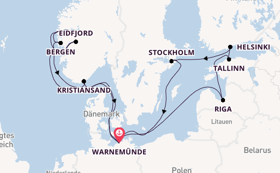 Norwegen ab Warnemünde auf AIDAdiva