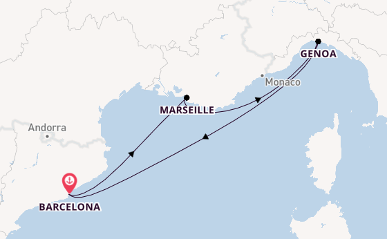 Western Mediterranean from Barcelona, Spain with the MSC Euribia