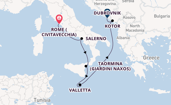 Mediterranean Sea from Rome (Civitavecchia), Italy with the Seabourn Ovation 