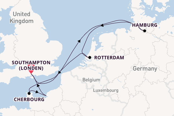 Engeland vanaf Southampton (Londen), Engeland met de MSC Preziosa
