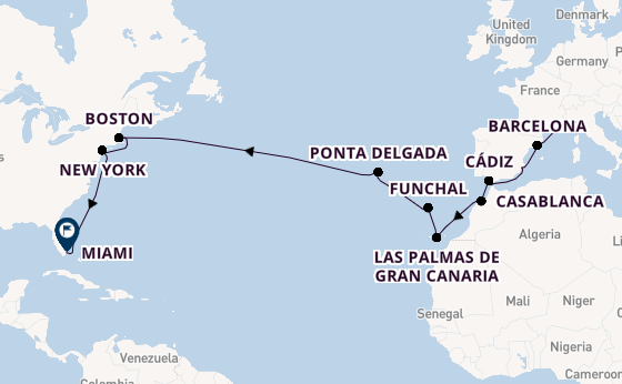 Transatlantic from Marseille, France with the MSC Meraviglia