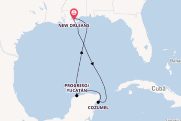 Cruise naar New Orleans via Progreso/Yucatán