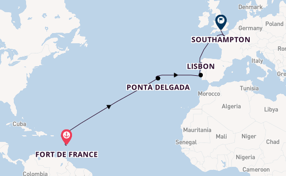 Caribbean from Fort de France, Martinique with the MSC Meraviglia