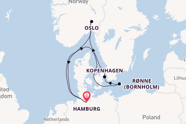 Noorwegen vanaf Hamburg, Duitsland met de HANSEATIC nature