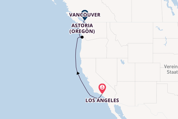 USA Westküste ab Los Angeles, USA auf der Celebrity Summit