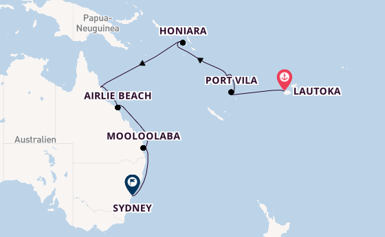Südsee ab Lautoka, Fiji auf der Seven Seas Navigator