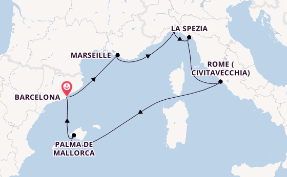 Western Mediterranean from Australia with the MSC Grandiosa