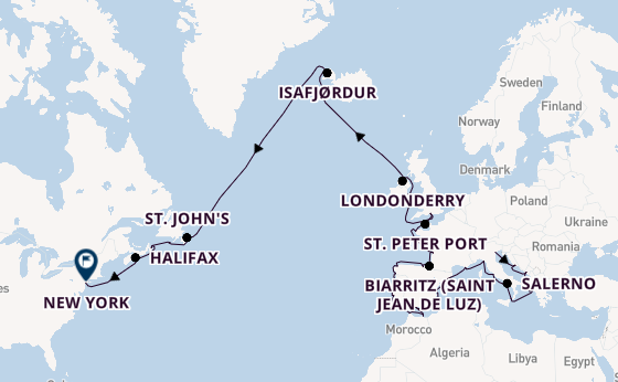 trans-Atlantisch vanaf Venetië, Italië met de Sirena