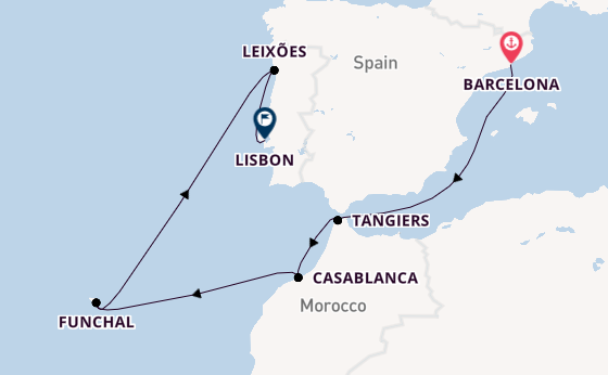 Portugal from Barcelona, Spain with the Mariner of the Seas