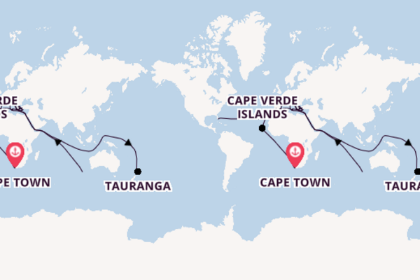 Luxury Cape Town to Florida with Mediterranean & Transatlantic Crossing