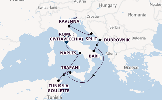 Mediterranean Sea from Australia with the Silver Spirit