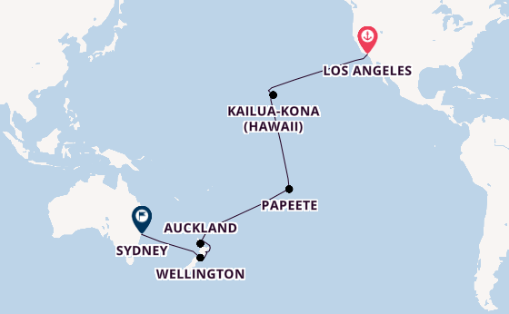 Transpacific from Los Angeles, California, USA with the Royal Princess