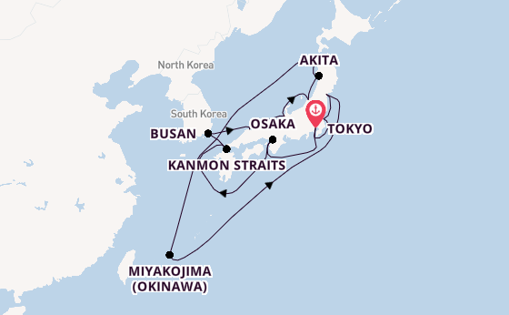 Japan from Tokyo, Japan with the Seabourn Encore