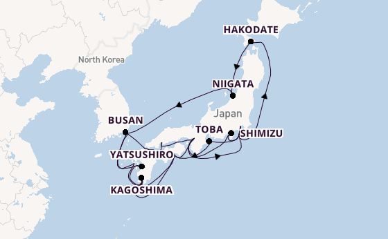 Japan vanaf Tokio, Japan met de Sapphire Princess