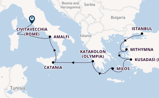Middellandse Zee vanaf Istanbul, Turkije met de Sirena