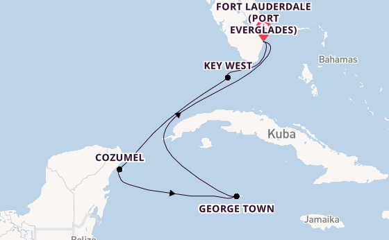 Westliche Karibik ab Fort Lauderdale (Port Everglades), USA auf der Celebrity Silhouette