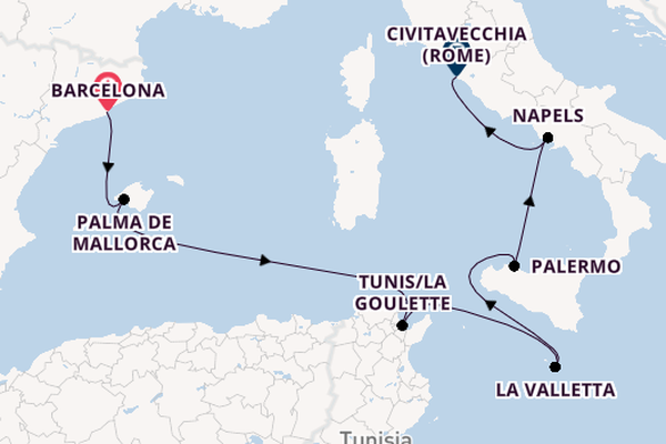 Westelijke Middellandse Zee vanaf Barcelona, Spanje met de Norwegian Epic