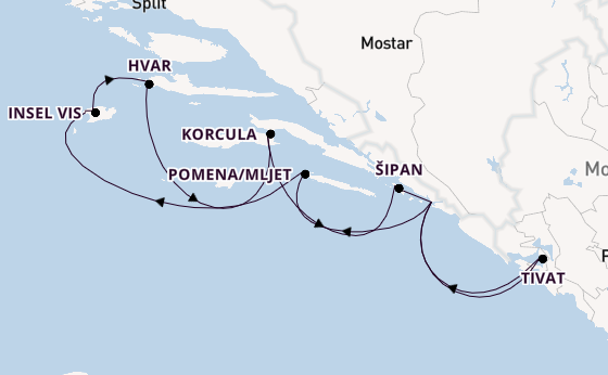 Kroatien ab Dubrovnik, Kroatien auf der Le Ponant