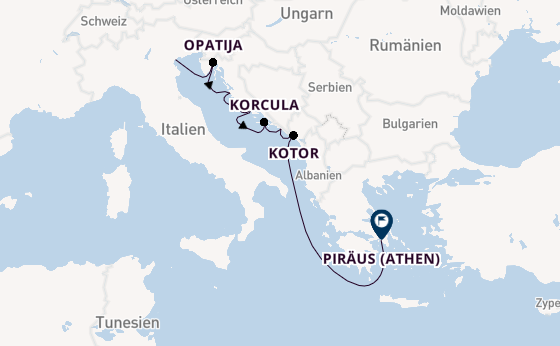 Östliches Mittelmeer ab Fusina (Venedig) auf der Azamara Onward