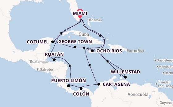 Caribbean from Miami, Florida with the MSC Poesia