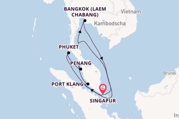 Südostasien ab Singapur, Singapur auf der Diamond Princess