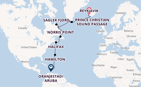 Transatlantic from Reykjavik, Iceland with the Seabourn Pursuit