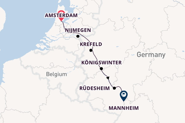 Rhine River, Europe from Amsterdam, Netherlands with the L'Europe