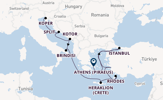 Mediterranean Sea from Trieste, Italy with the Aurelia