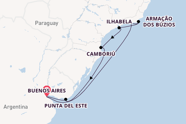 Zuid-Amerika vanaf Buenos Aires, Argentinië met de MSC Splendida