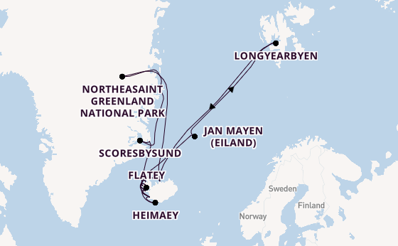 Arctica vanaf Reykjavik, IJsland met de Seabourn Pursuit