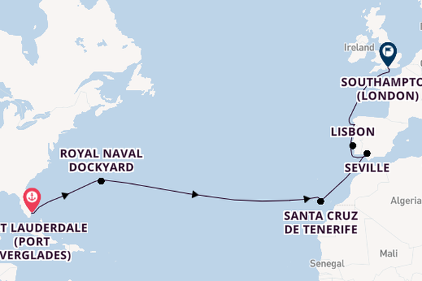 Transatlantic from Fort Lauderdale (Port Everglades), Florida, USA with the Liberty of the Seas