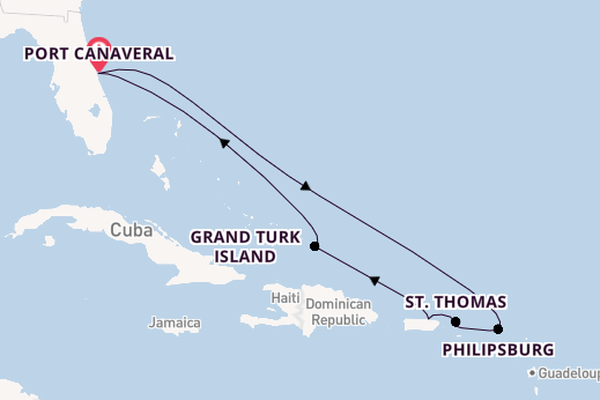 Caribbean from Port Canaveral, Florida, USA with the Caribbean Princess