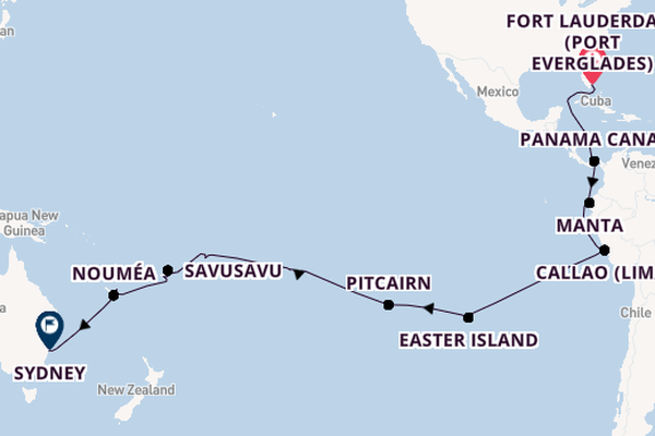 Transpacific from Fort Lauderdale (Port Everglades), Florida, USA with the Volendam